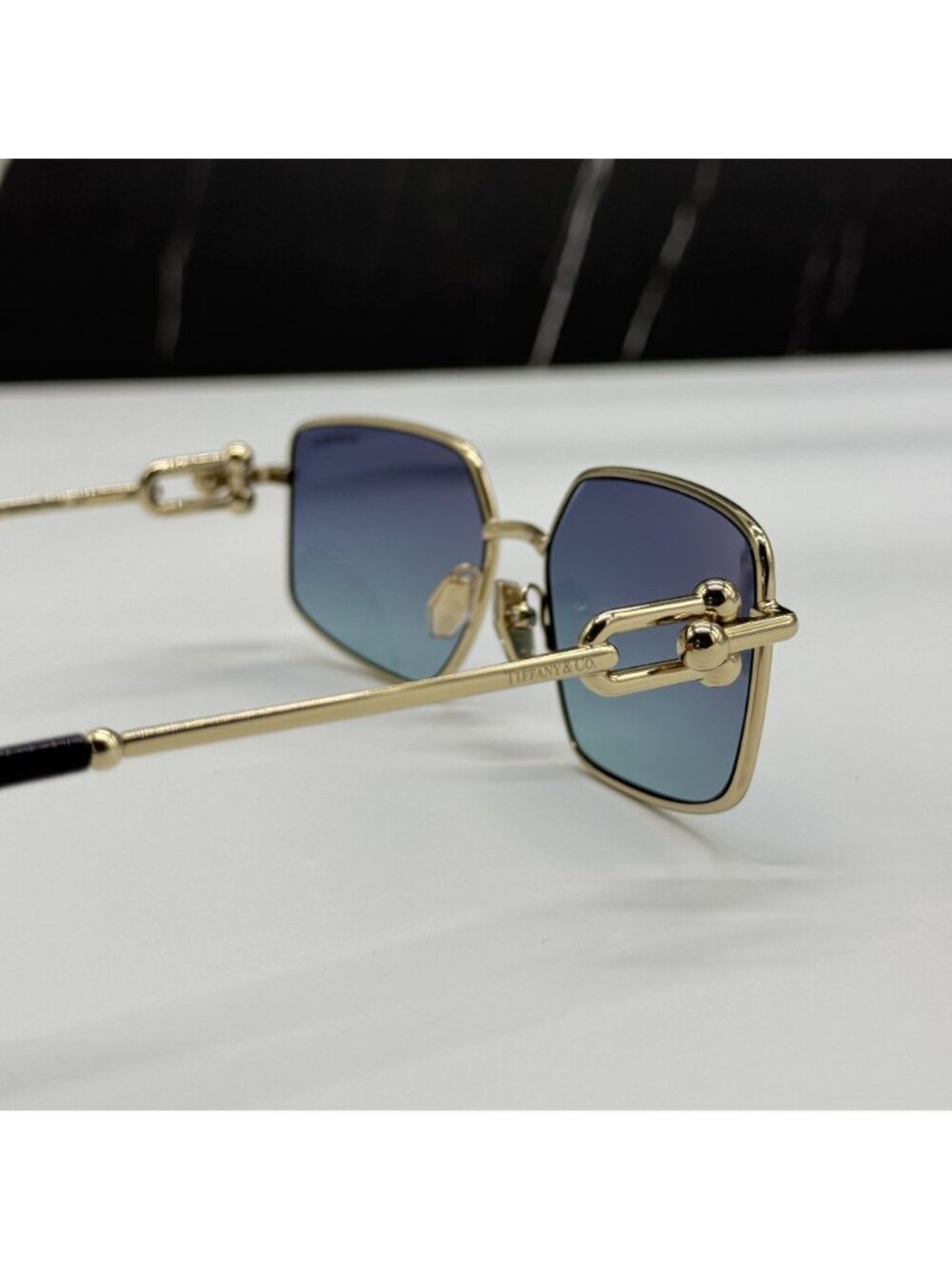 Tiffany & Co TF3111 62029S Blue Gold Women Sunglasses Authentic NEW - Picture 9 of 12